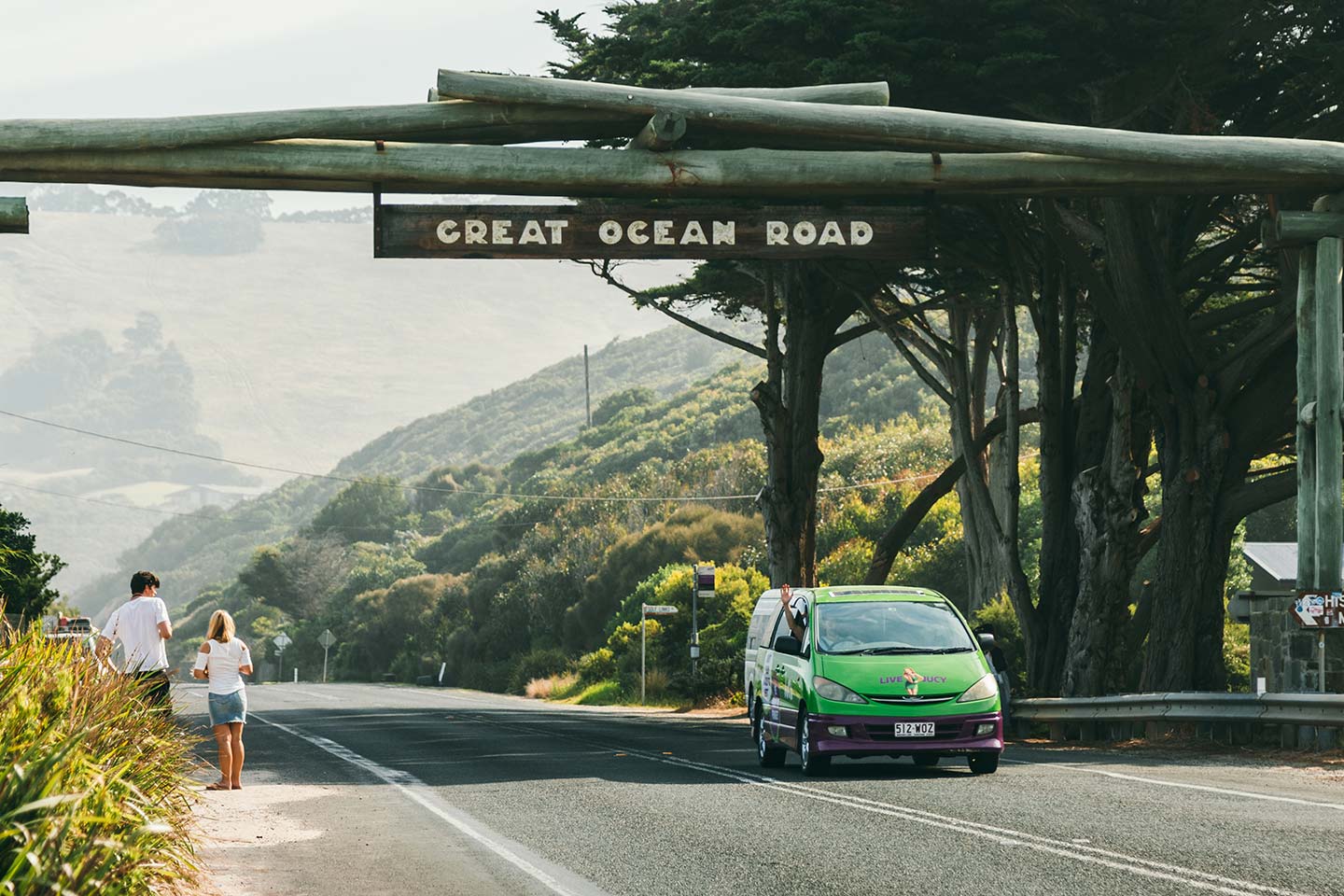 great ocean road crib driving under sign