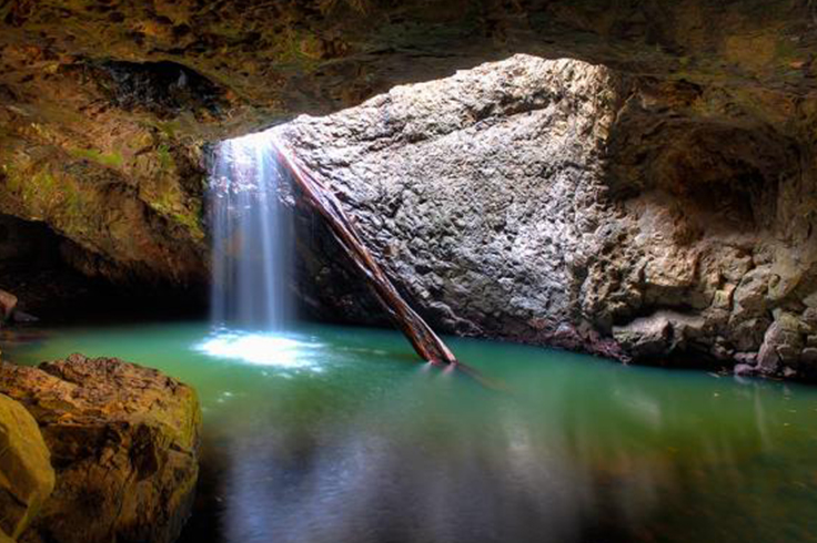 Natural Bridge waterfall and pool