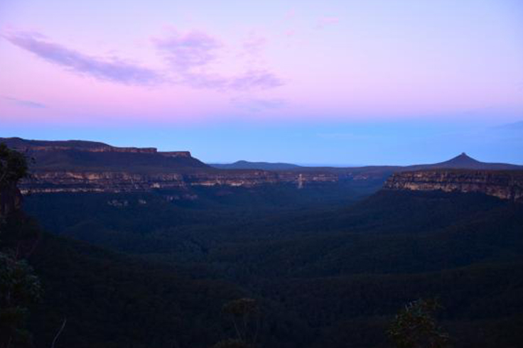 Sunset over a mountain range