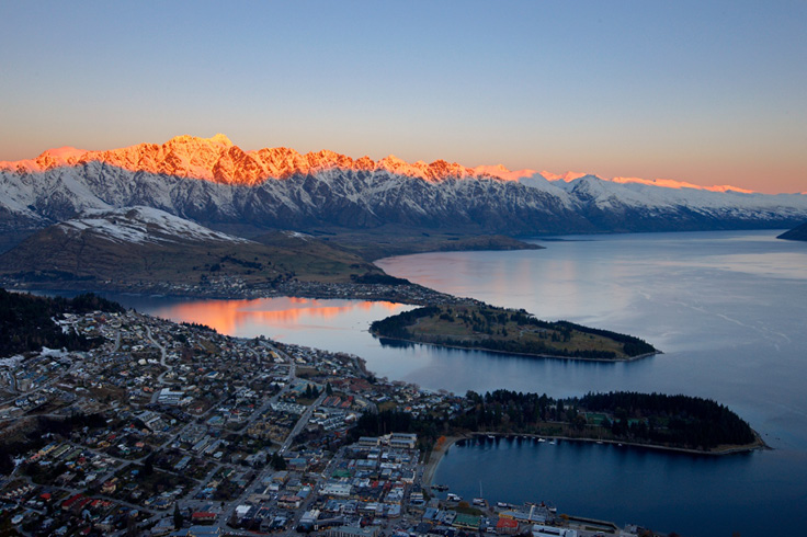 Queenstown at sunset