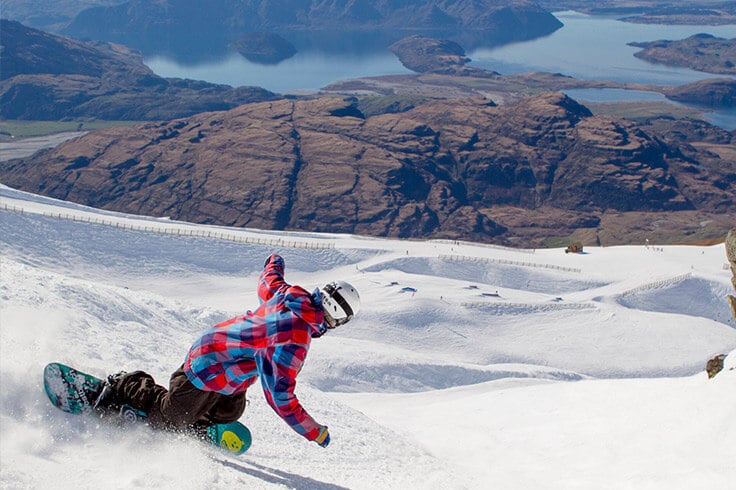 Snowboarder in action